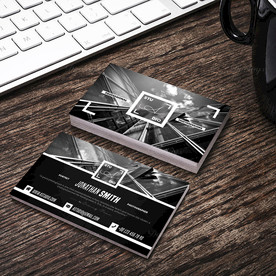 简约通用名片双面PSD展开图图