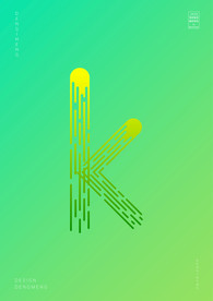 创意小写字母k渐变海报艺术