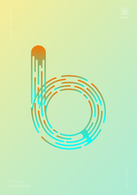 创意小写字母b渐变海报艺术