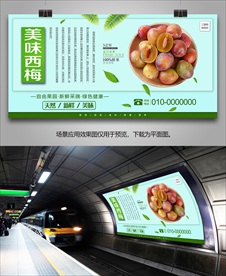 西梅挂画展板海报易拉宝灯箱展架