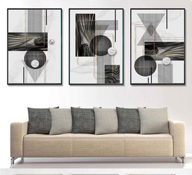 现代晶瓷抽象几何油画装饰无框画