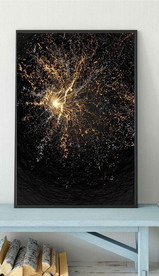 现代抽象金色抽象光影线条装饰画