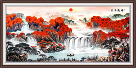 鸿运当头山水画