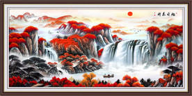 旭日东升国画源远流长