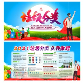 垃圾分类垃圾分类展板