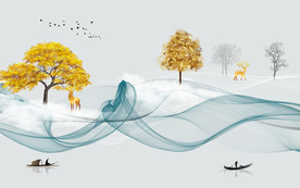 新中式电视背景墙