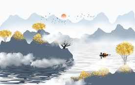 新中式电视背景墙