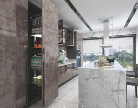 全屋定制现代轻奢极简橱柜厨房图