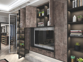 全屋定制现代轻奢电视柜客厅图