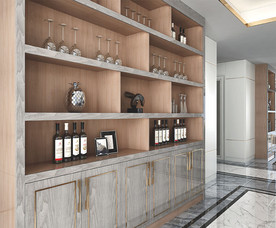 全屋定制镶金条酒柜餐边柜图