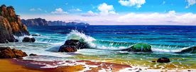 海洋海岸风景画油画
