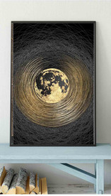 现代烁金抽象几何油画玄关装饰画