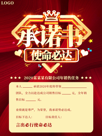 大气公司业绩承诺书展示海报