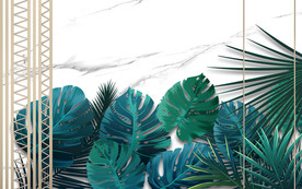 绿植现代无框画 TIF分层