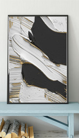 北欧风抽象金色油漆油画装饰画