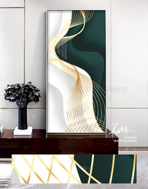 现代抽象立体线条玄关装饰画
