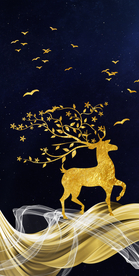 装饰画 抽象 鹿