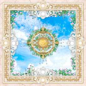 欧式金属花纹天空天顶壁画