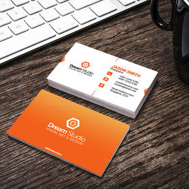 简约通用名片双面PSD展开图图