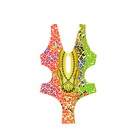 彩色点点定位花型