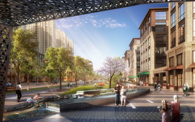 商业街特色水景景观设计效果图