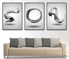 现代北欧抽象立体几何装饰无框画