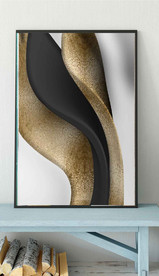 北欧金色抽象立体几何空间装饰画