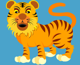 卡通顽皮虎 老虎 虎虎