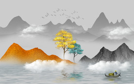 新中式电视背景墙