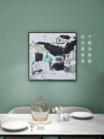 南方小屋风景画