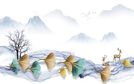 最新现代新山水画 TIF分层