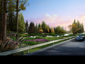 滨水湿地道路景观设计效果图