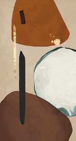 现代北欧抽象几何油画玄关装饰画