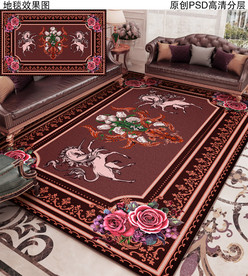 欧式花纹复古地毯