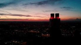 高清航拍工厂化工厂夜景