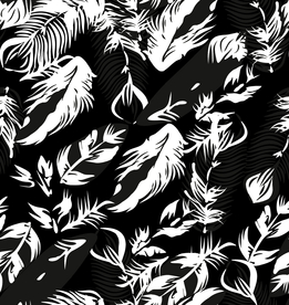 黑底热带叶子