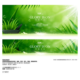 绿色背景 芦荟美容展板