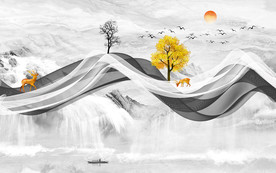 大理石电视背景墙