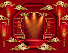矢量新年喜庆舞台底图