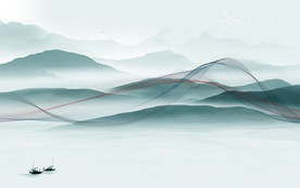 高档轻奢新山水画 TIF分层