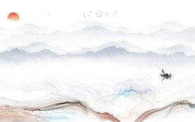 中式简约山水画 TIF分层