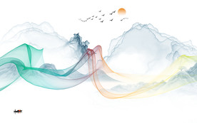 线条爆款山水画 TIF分层