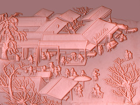 家和富贵铜雕背景墙