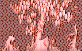 梅花花卉浮雕背景墙