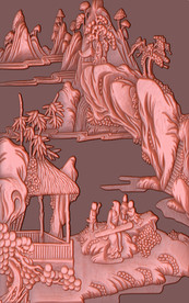 山水仙境铜雕玄关