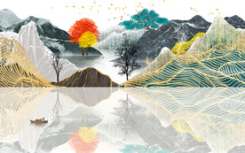 现代 新品山水新画 TIF分层