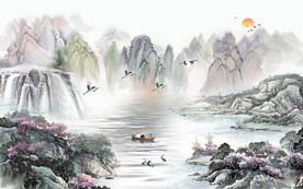 国画 新品山水新画 TIF分层