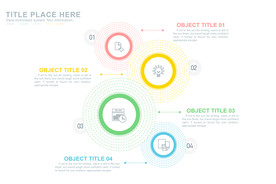 商务PPT四个分项信息图表圆形