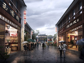 仿古镇夜市效果图