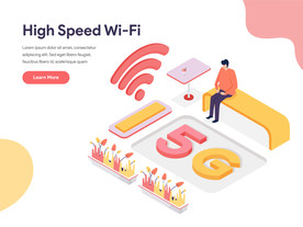 5G网页插画